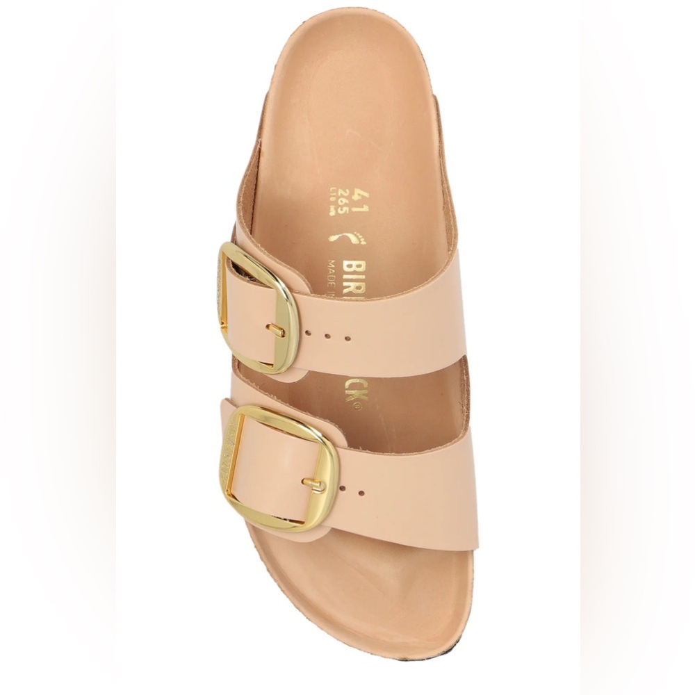 Worn once! Big gold buckle birks!